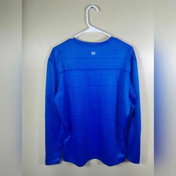 Base Layer 8 Performance Qwick-Dry Men XL Blue Long-Sleeve Fitness Shirt - Picture 3 of 14